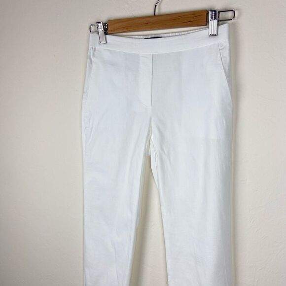 Theory Trecca Pull-On Linen Pant - White - Picture 3 of 8